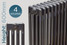 CT4-600-R-TH - Classic Raw 4 Column Horizontal Radiator H600mm x W990mm CT4-600-R-TH - Classic Raw 4 Column Horizontal Radiator H600mm x W990mm